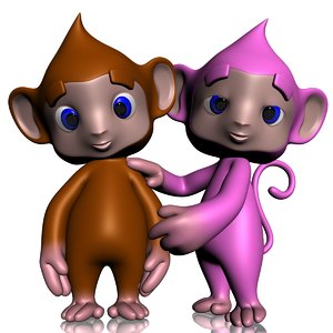 max cute monkey rigged colorful