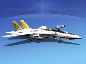 grumman tomcat f-14d fighter aircraft 3d model