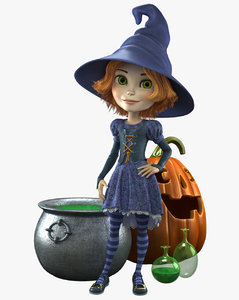 3d model cartoon witch