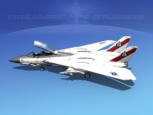 3d grumman tomcat f-14d fighter aircraft model