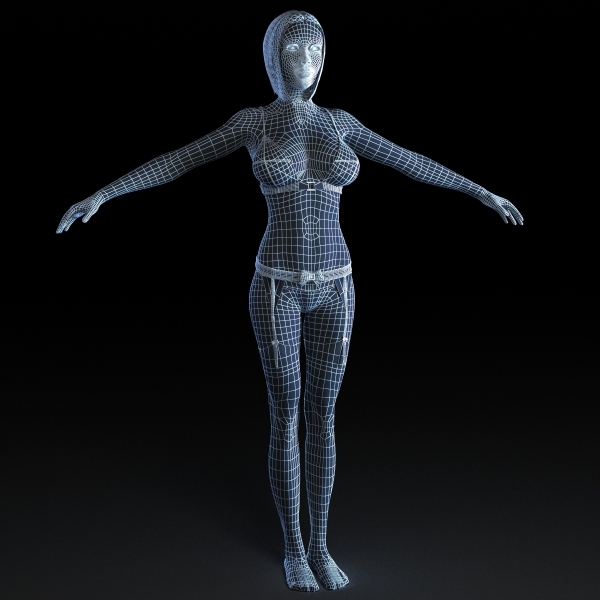rigged female 3d model