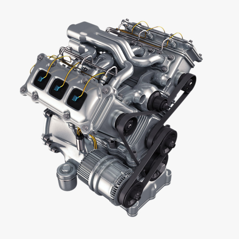 engine v6 3d model