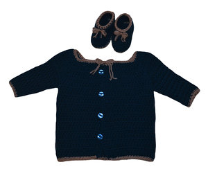 baby sweater and booties set 3