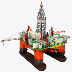 3d model oil rig platform 1
