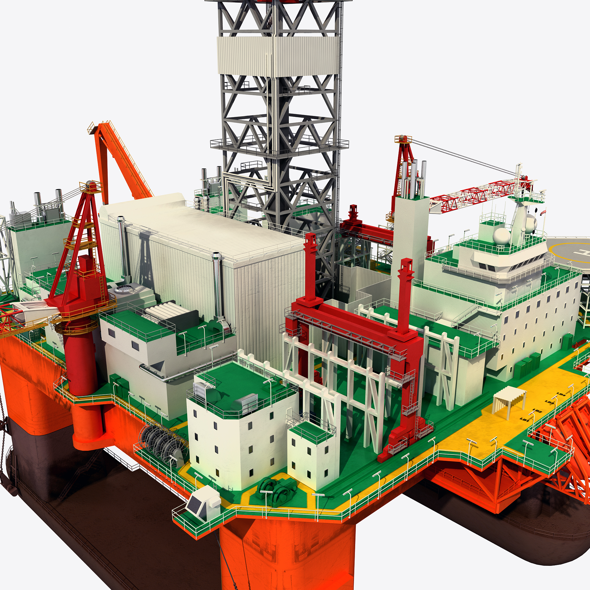 3d model oil rig platform 1