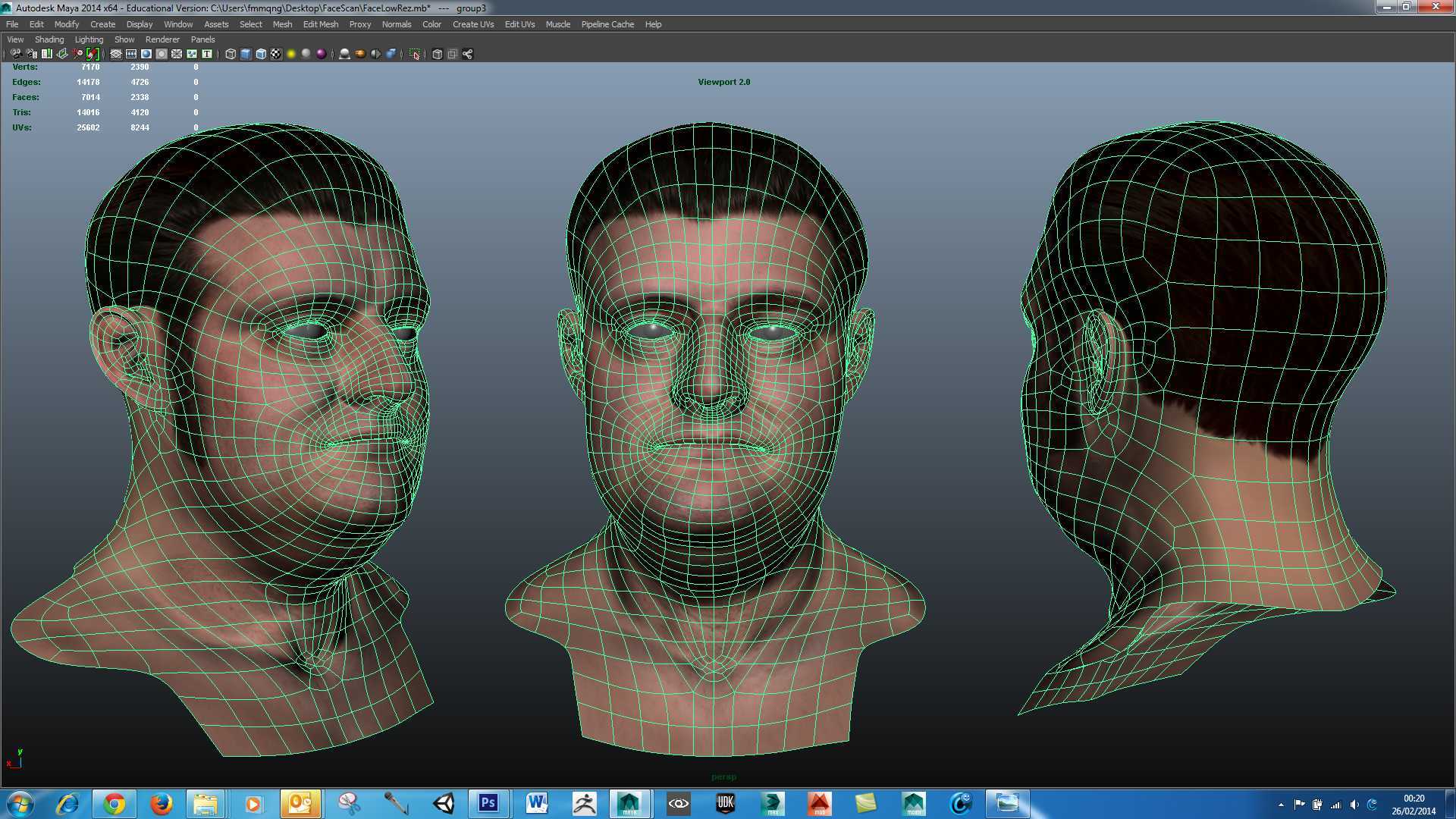 3d scan male face 1 model