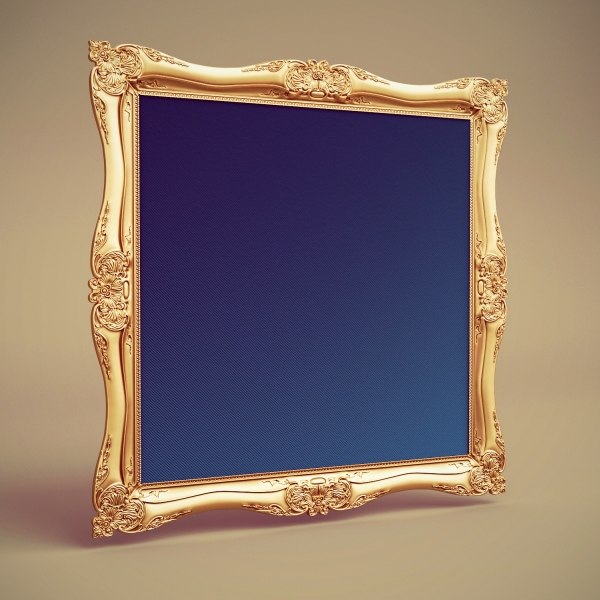 1d baroque painting frame 3d model