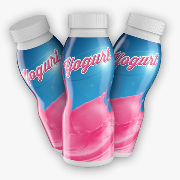 modelo 3d Botella de Yogur 185grs. TurboSquid 761247