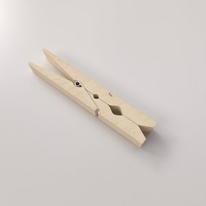 3d wooden clothespin model