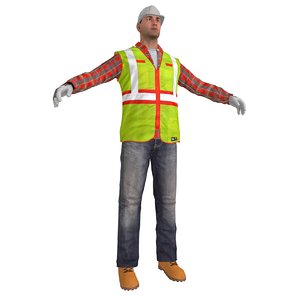 3d model worker man