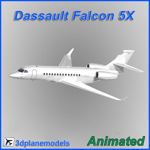 dassault falcon 5x x 3d model