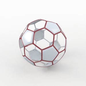 3d model of soccer ball white