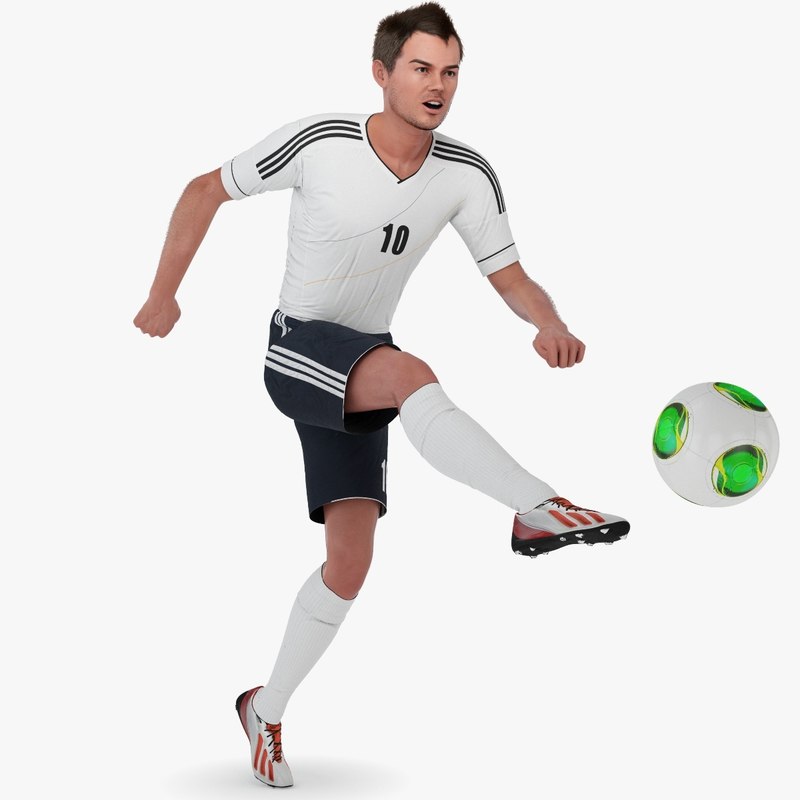 3d model soccer player  character rigged