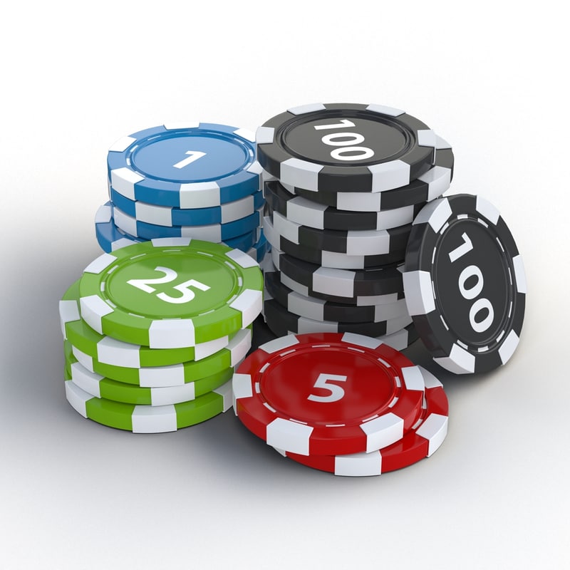 3d poker chips stack model