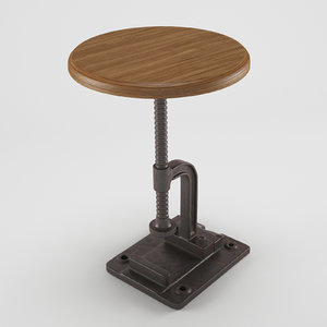 industrial coffee table chair 3d model