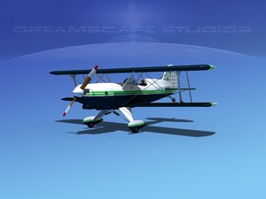 3d model of propeller acro sport biplane