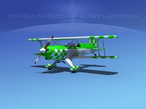 3d propeller acro sport biplane model