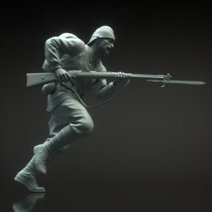 3d obj turk soldier sculpture