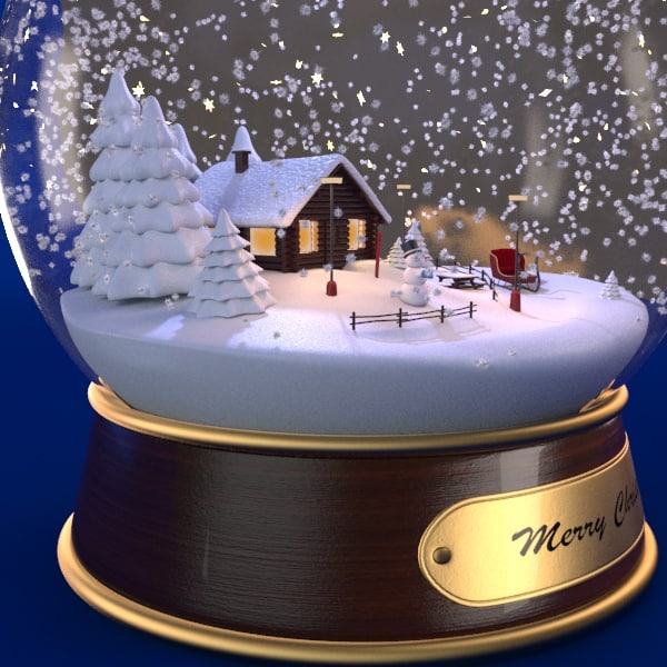 max christmas snow globe