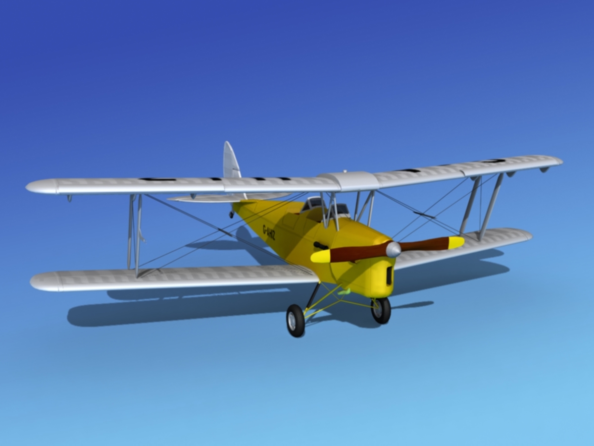 3d tiger moth dehavilland model