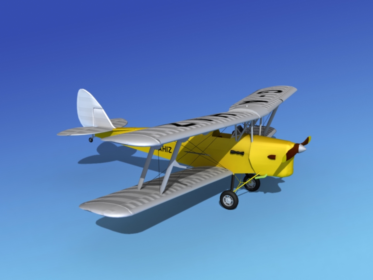 3d tiger moth dehavilland model