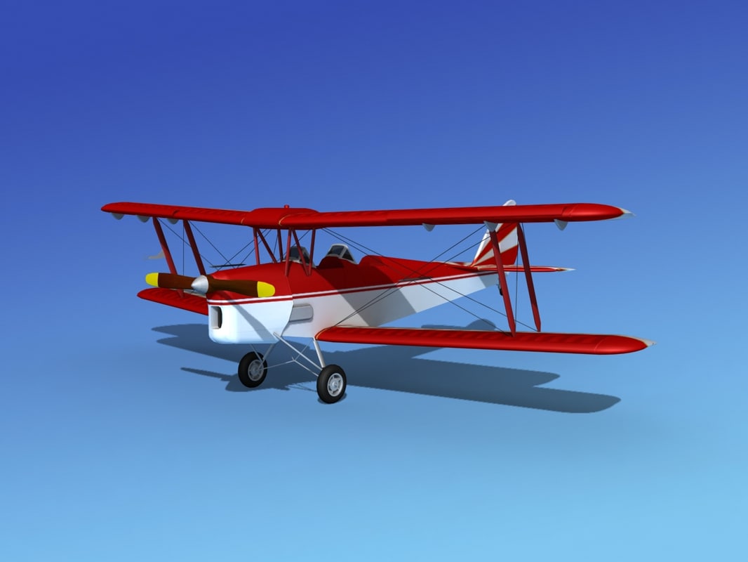 3d model tiger moth dehavilland