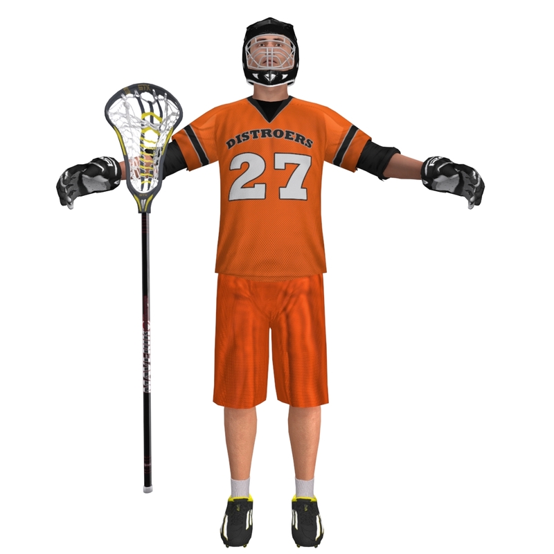 3d rigged lacrosse player 3