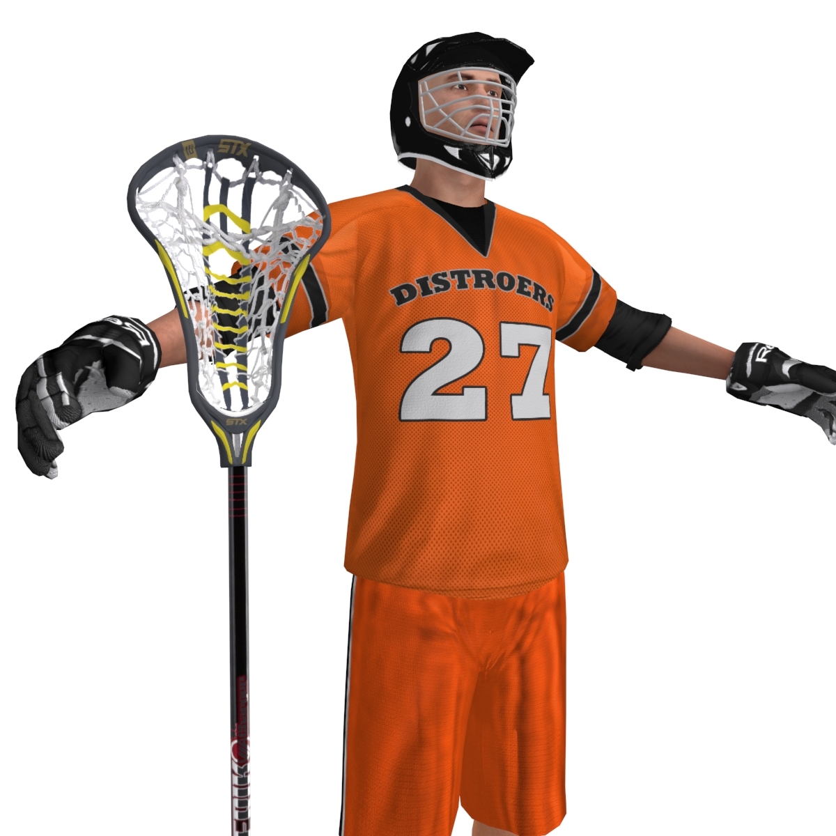 3d rigged lacrosse player 3