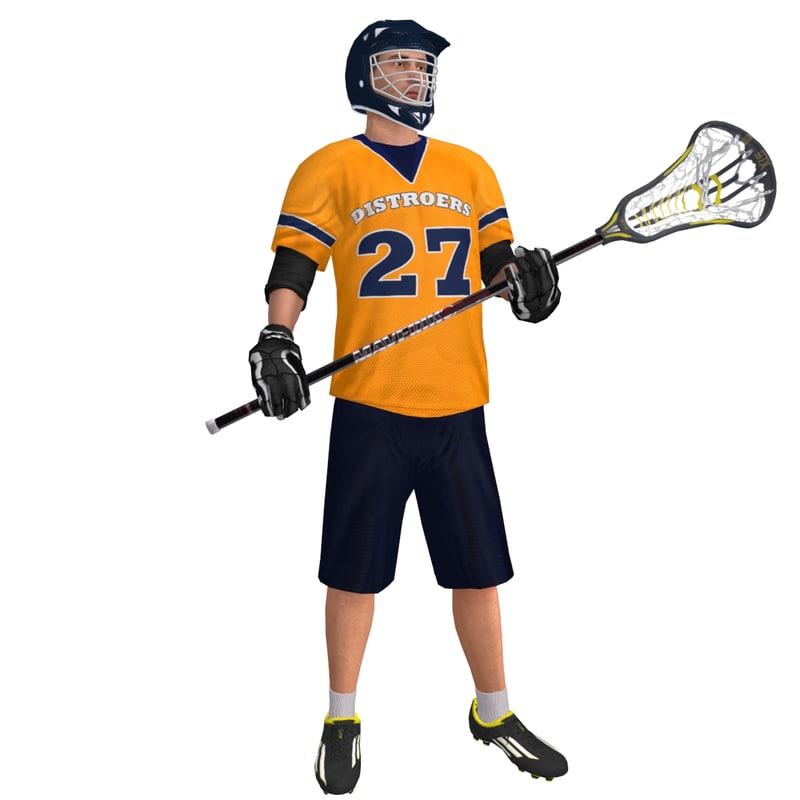 3d rigged lacrosse player