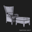 3dsmax egret wing armchair donghia