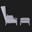 3dsmax egret wing armchair donghia