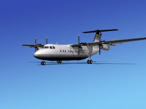 dhc-7-200 propellers passenger 3d model