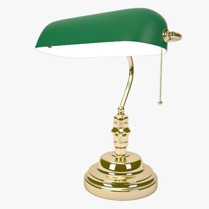 banker lamp desk 3d model