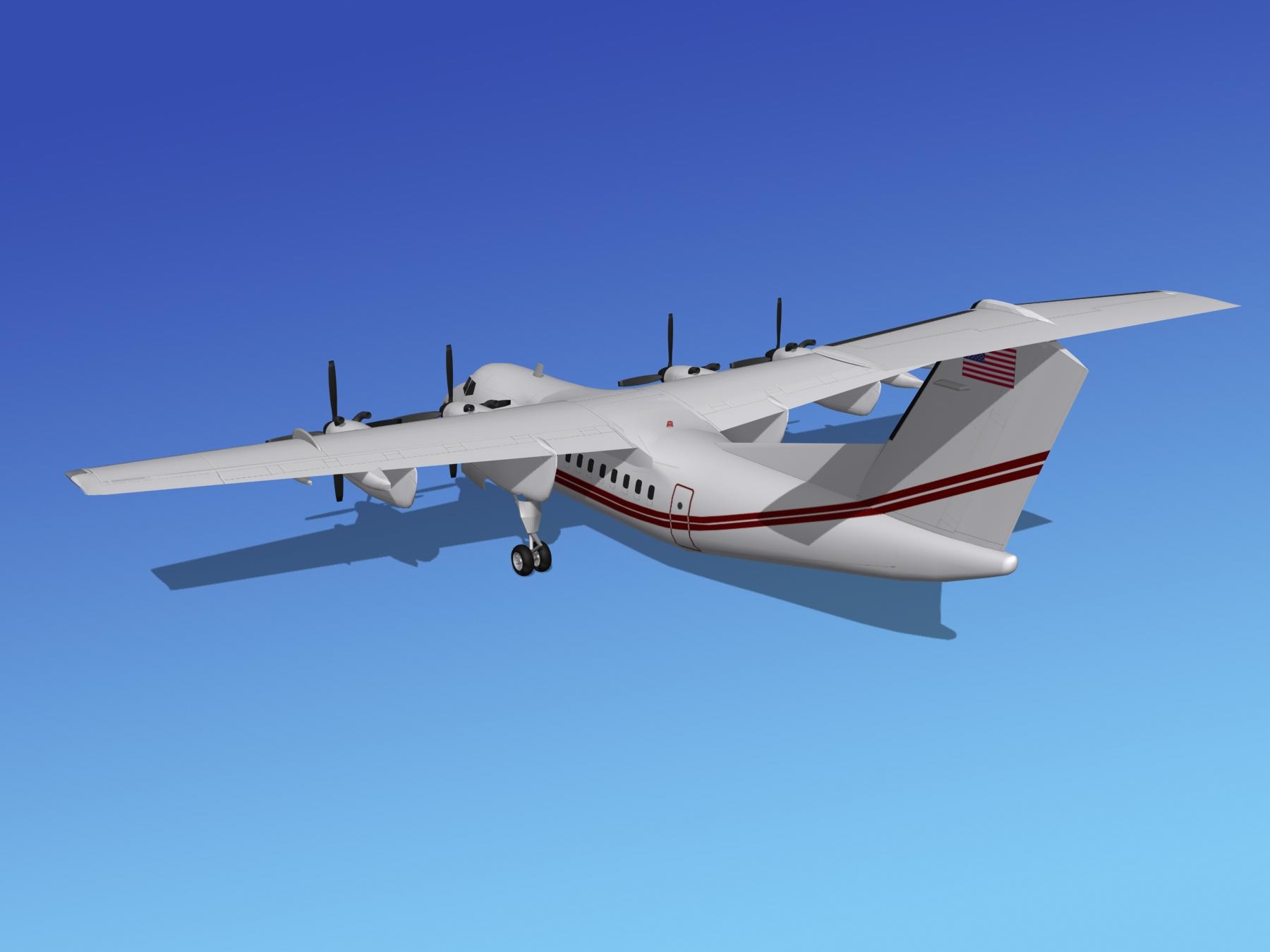 3d Max Dhc 7 200 Passenger Freight 7-200-alltemp
