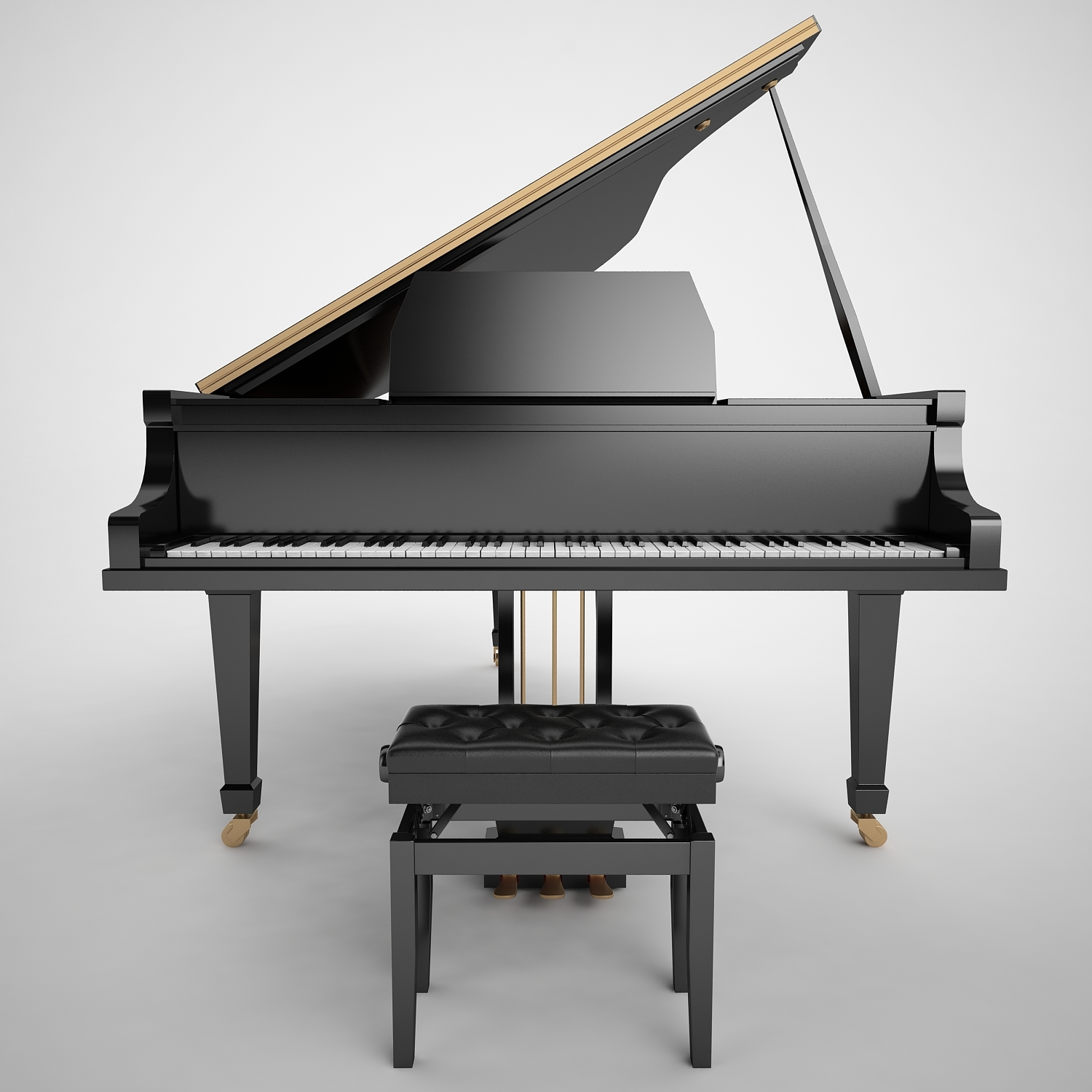 3d max grand piano black