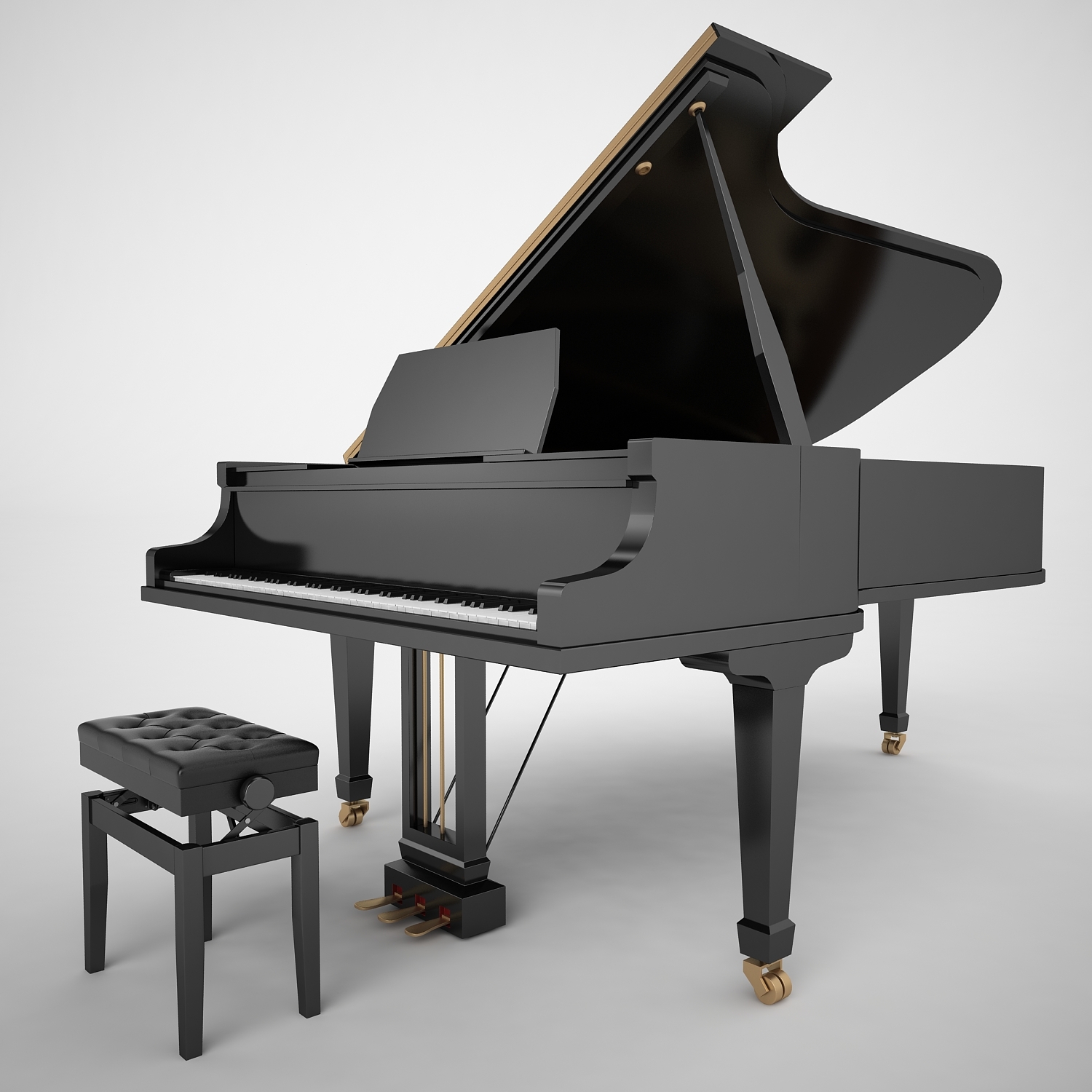大钢琴黑023d模型