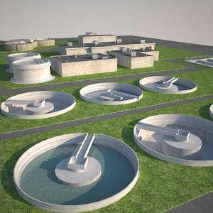 water treatment plant 3d model