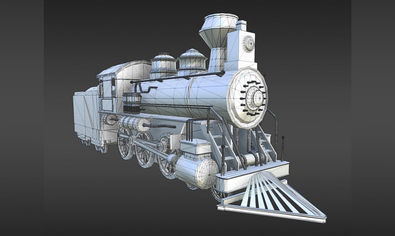 3d steam train model