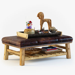 coffee table ottoman 3d model