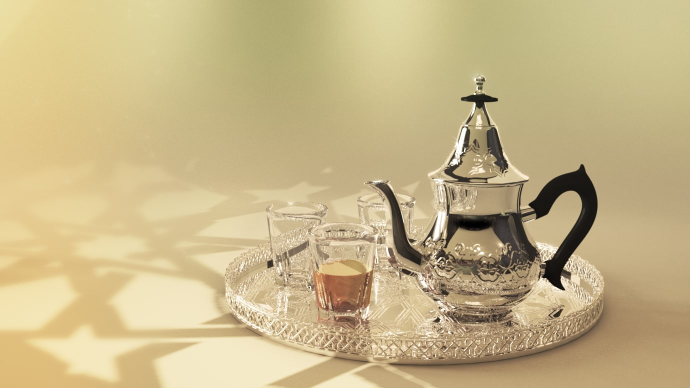 3d traditional moroccan teapot