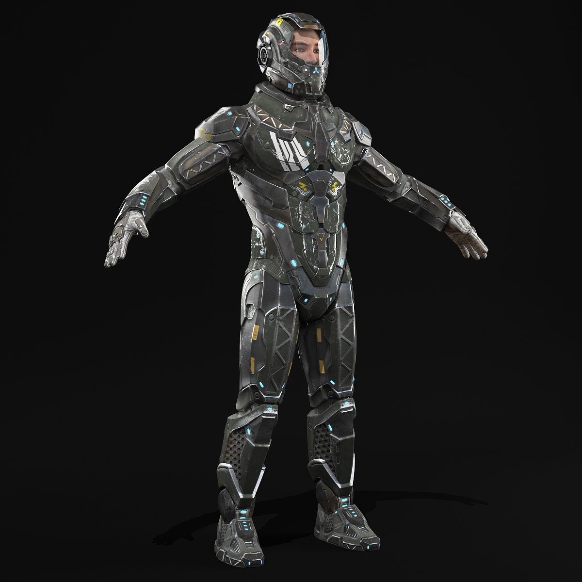 sci-fi armor 3d max