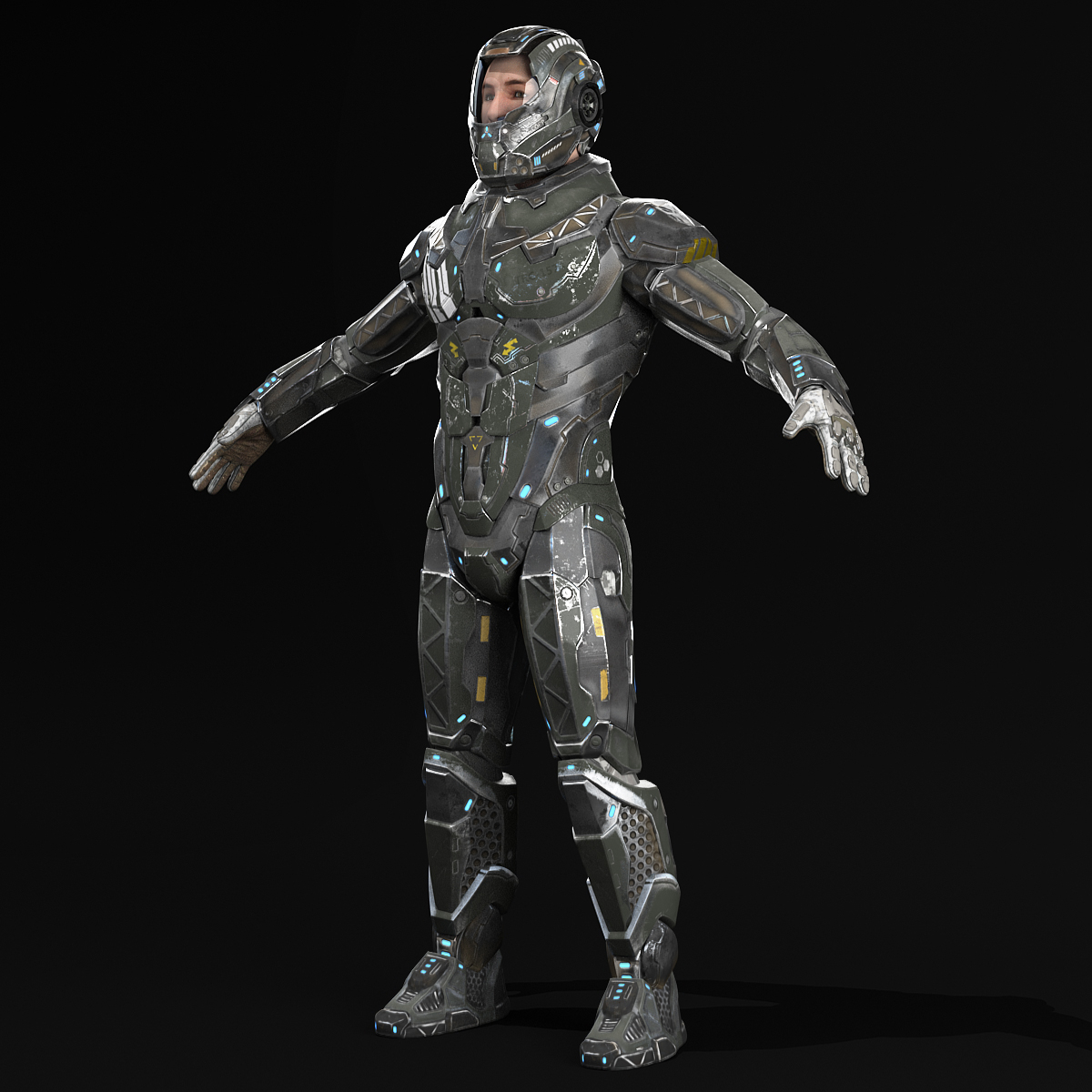 sci-fi armor 3d max