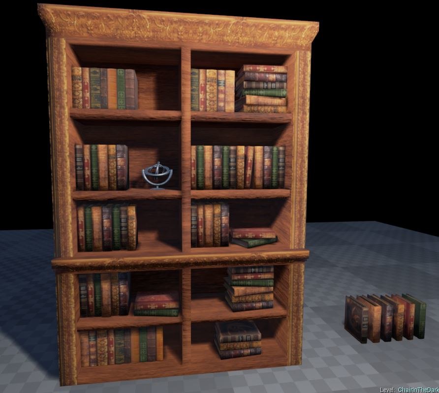 bookshelf books 3d model