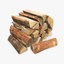 3d wooden logs scan