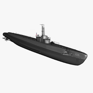 u-boat uss spadefish 3d max
