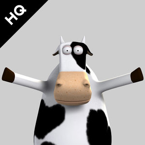 cartoon cow 3d max