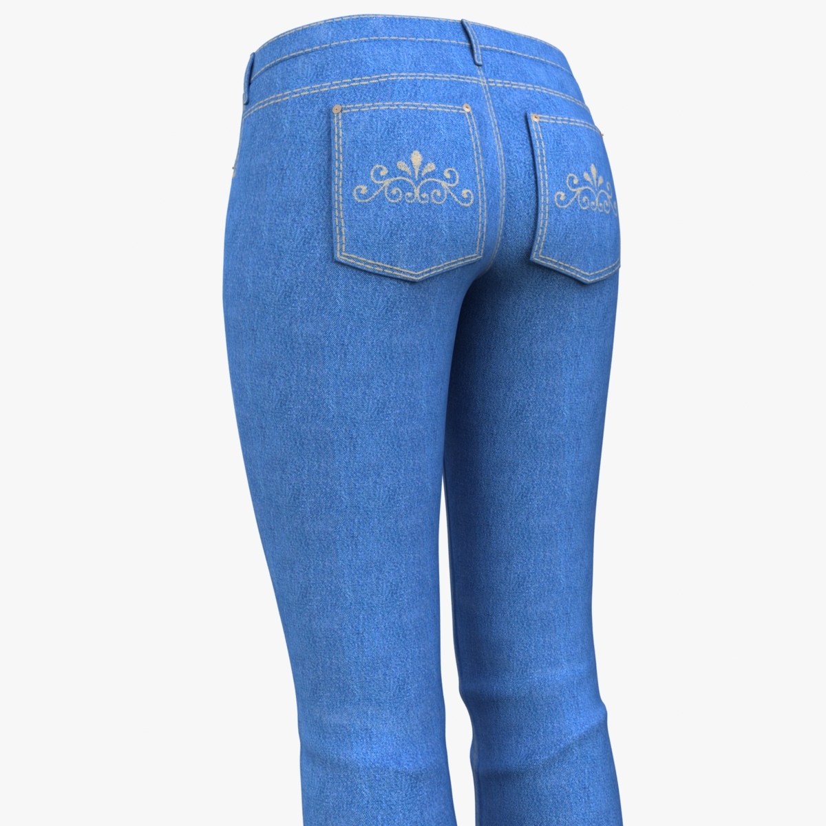 女人的牛仔裤3d模型