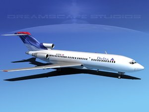 airline boeing 727 727-100 3d model