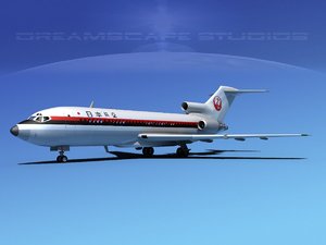 airline boeing 727 727-100 3ds