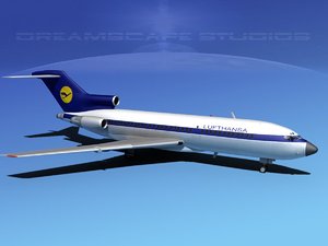 airline boeing 727 727-100 3d max